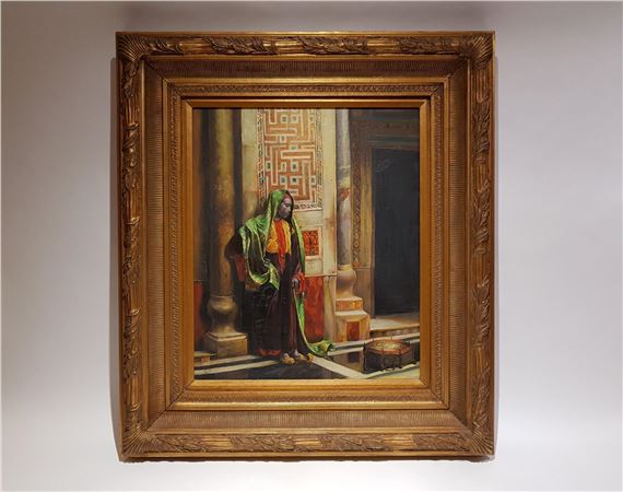 Tableau Ludwig Deutsch – A La Porte De La Mosquée, Impression Sur Toile