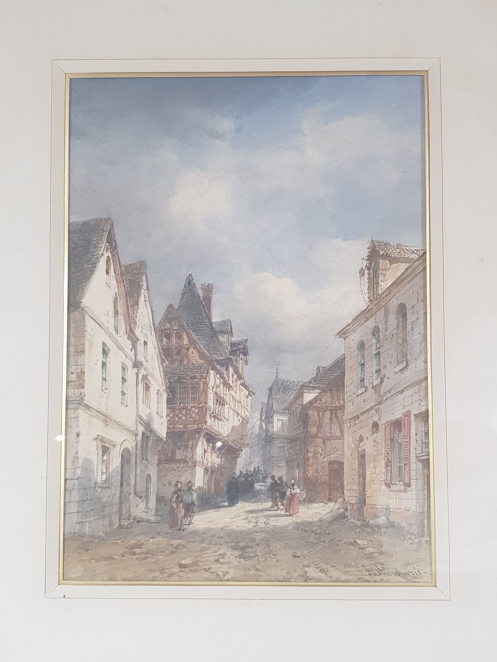 Artwork by Pierre Justin Ouvrié, Ruelle de Traben-Trarbach, Made of watercolor