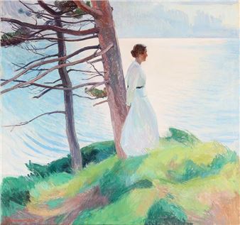 Woman in landscape - Johannes Einer Andersen Glob