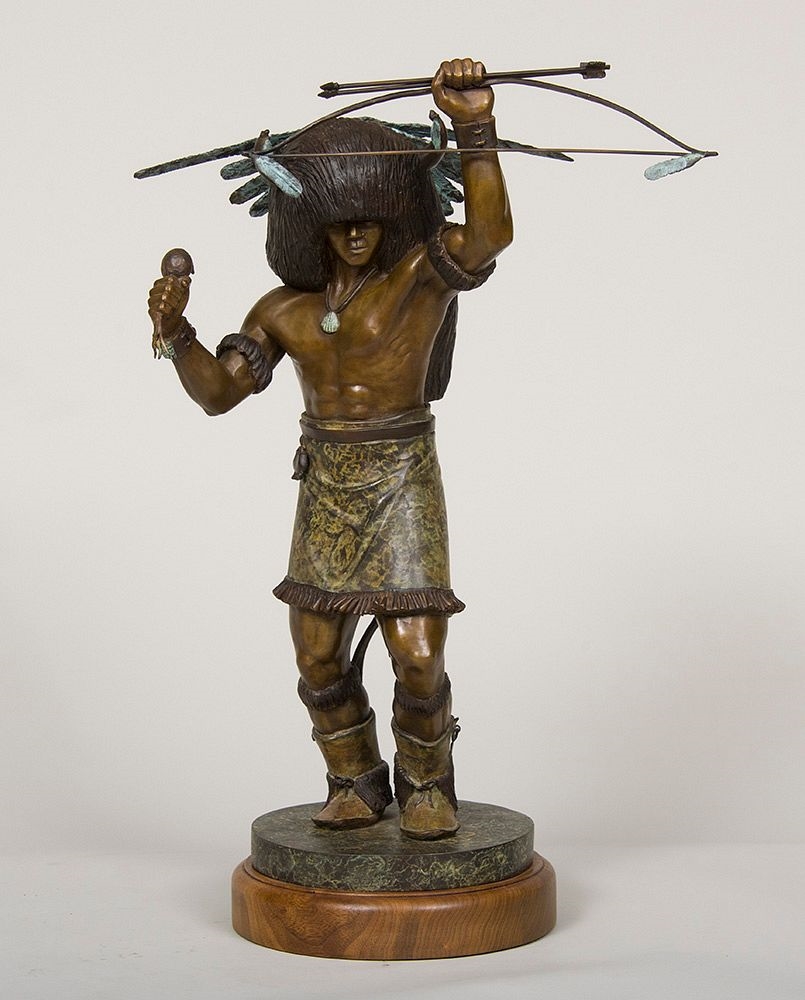 Artwork by George Rivera, Buffalo Dancer, Made of Bronze