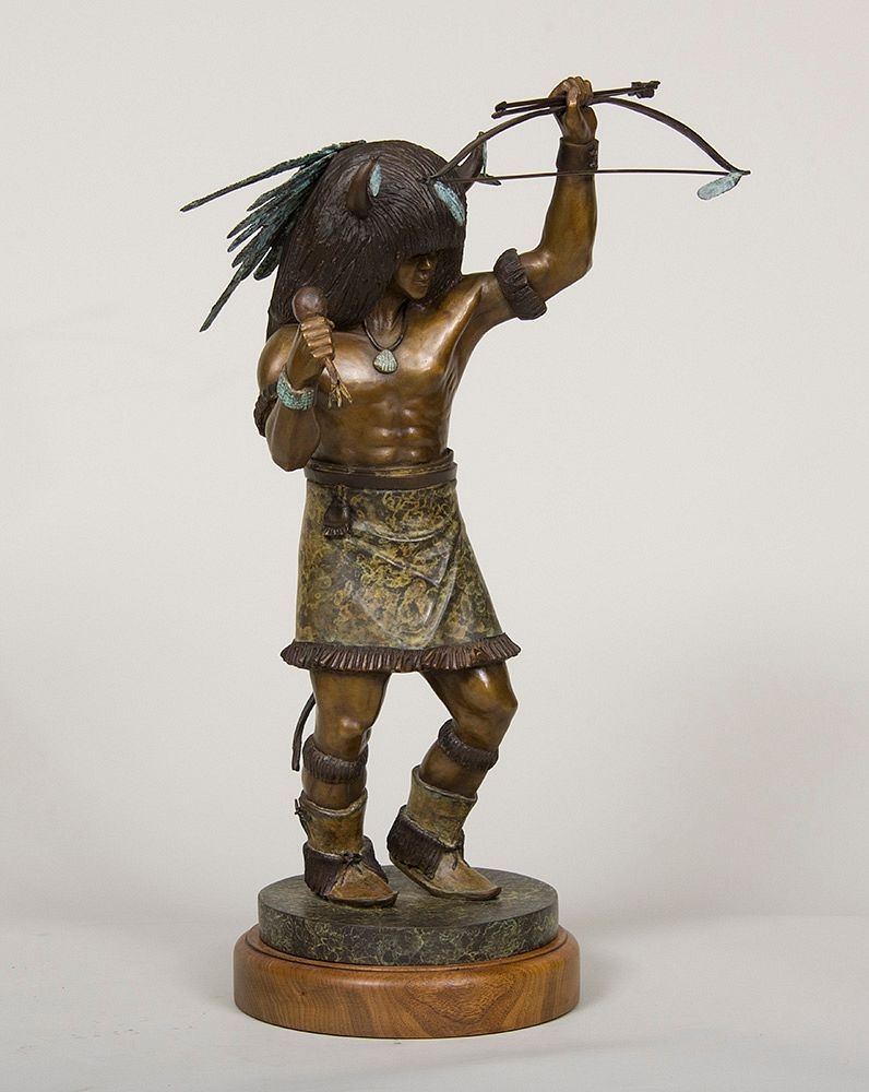 Artwork by George Rivera, Buffalo Dancer, Made of Bronze