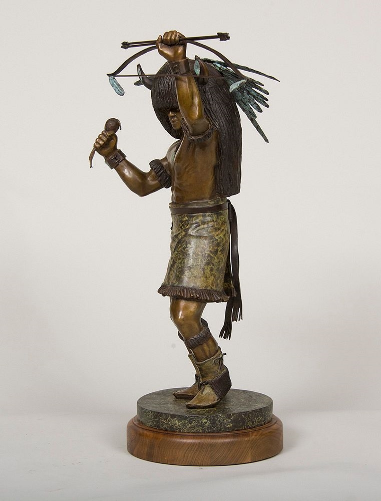 Artwork by George Rivera, Buffalo Dancer, Made of Bronze