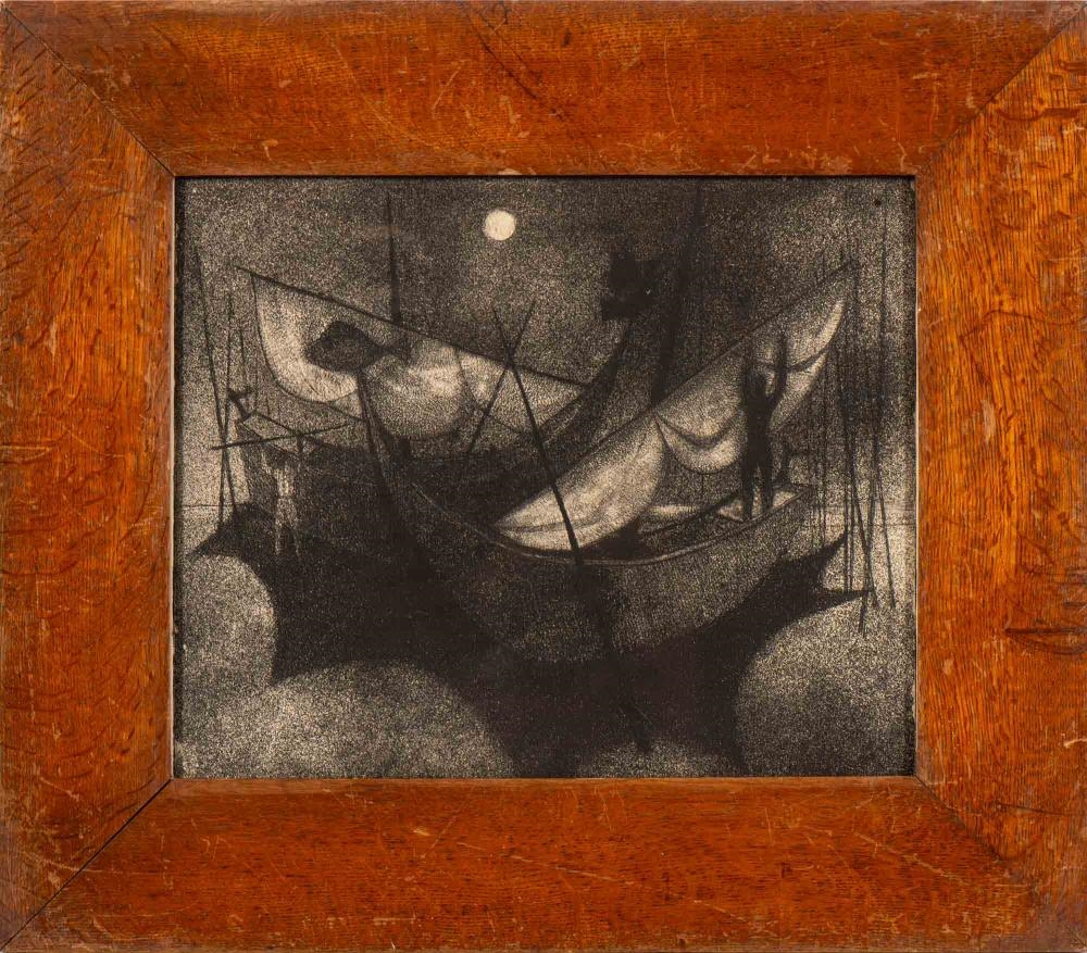 Artwork by Bernard Finegan Gribble, By the light of the Moon, Made of Água-forte sobre papel