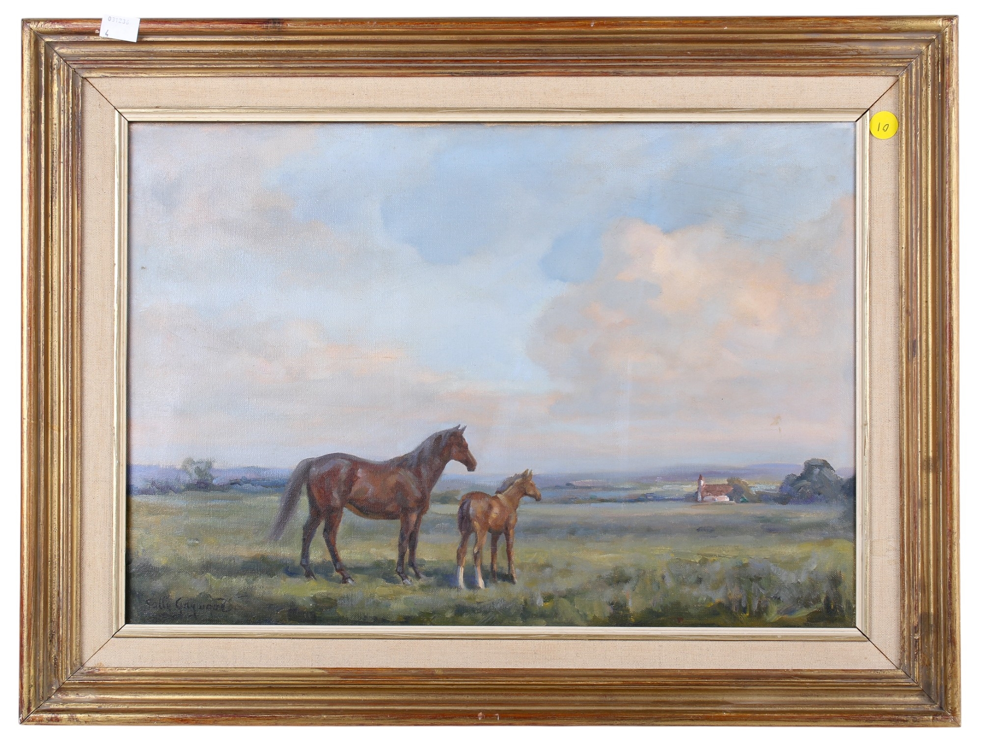 Artwork by Sally Gaywood, horses in the field, Made of oil on canvas