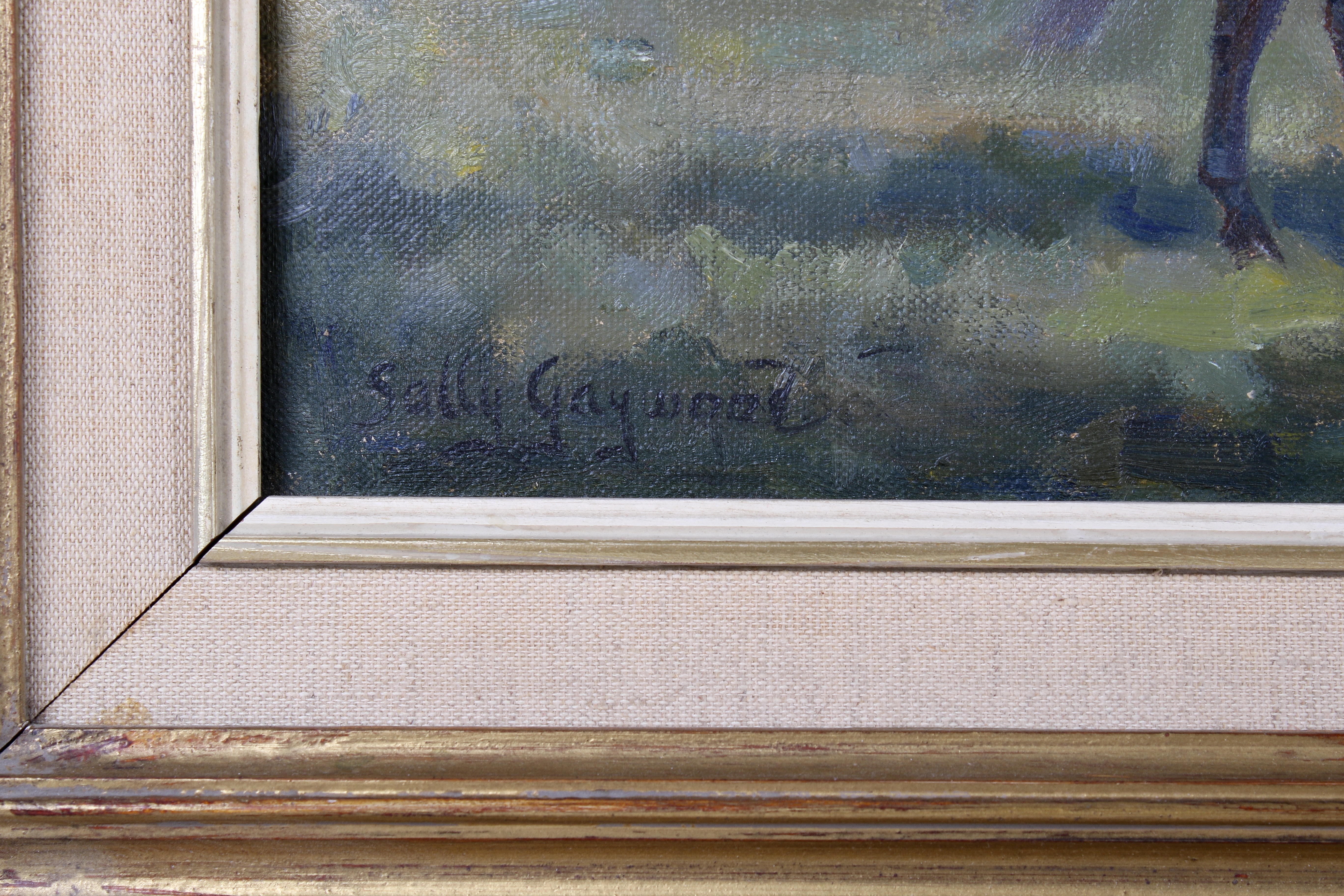 Artwork by Sally Gaywood, horses in the field, Made of oil on canvas