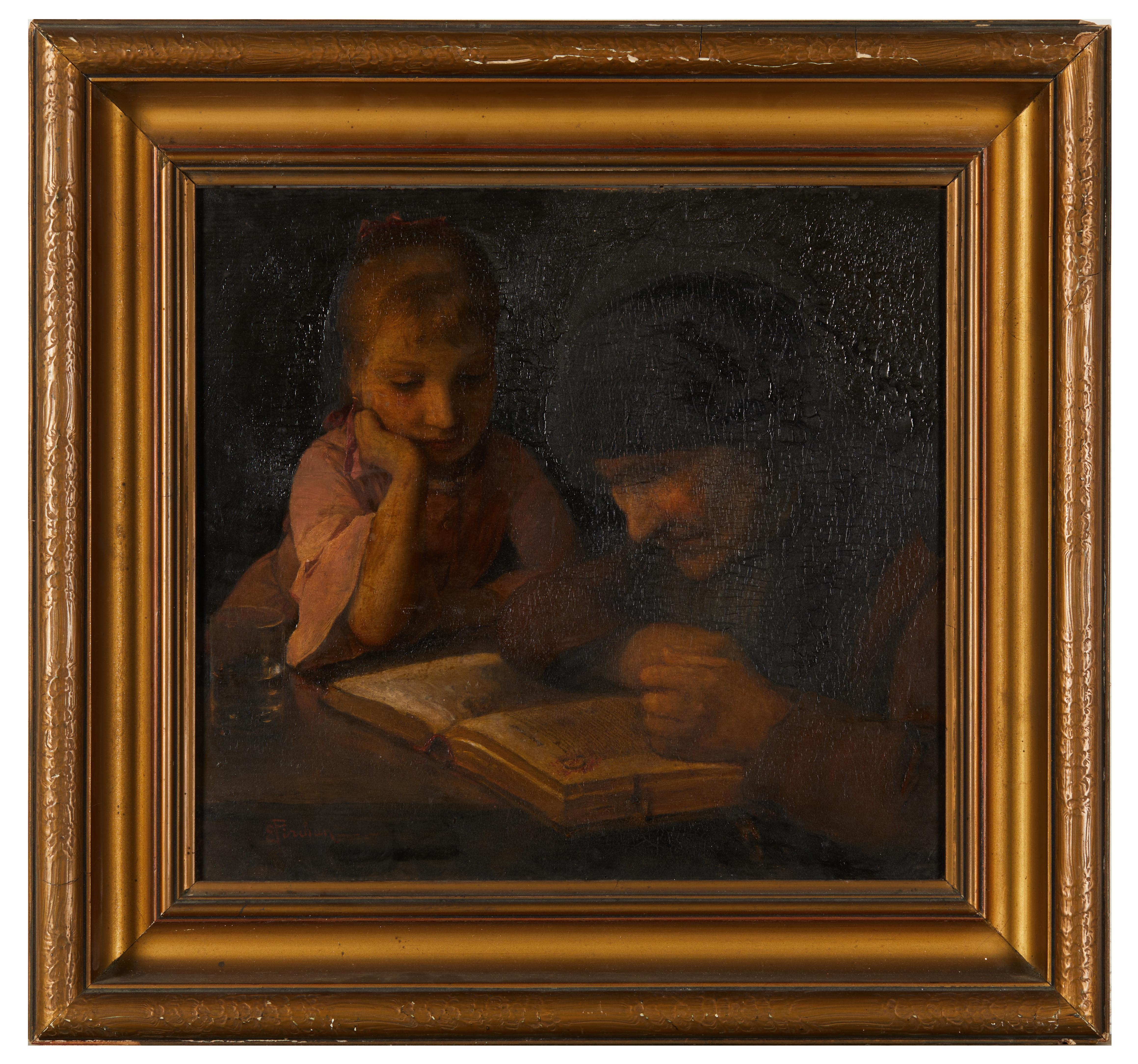 Artwork by Emil Pirchan the Elder, Die Lesestunde, Made of oil on wood