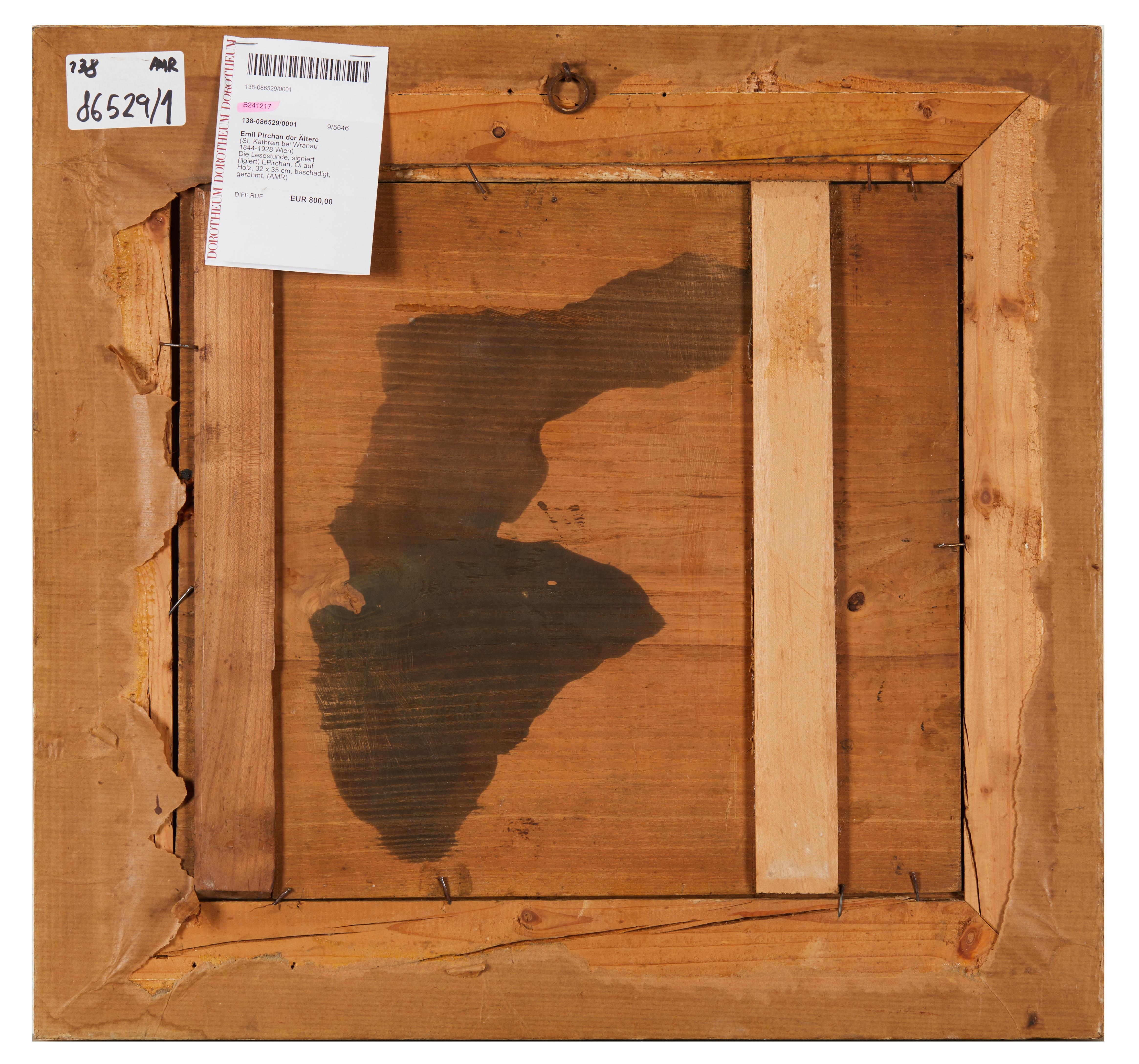 Artwork by Emil Pirchan the Elder, Die Lesestunde, Made of oil on wood