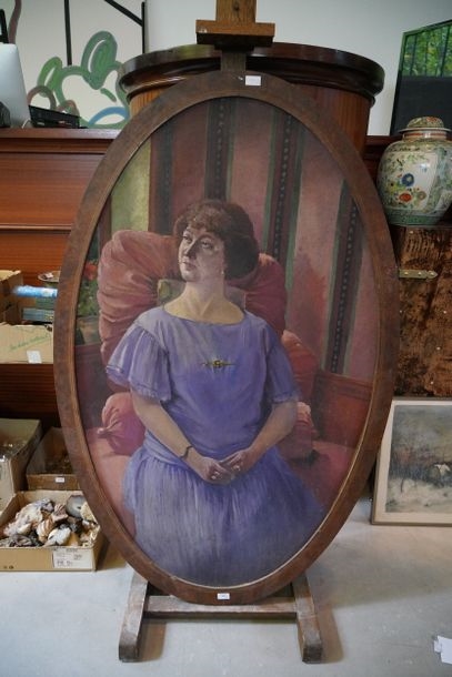 Artwork by Robert Mahelin, Portrait de femme, Made of Huile sur panneau