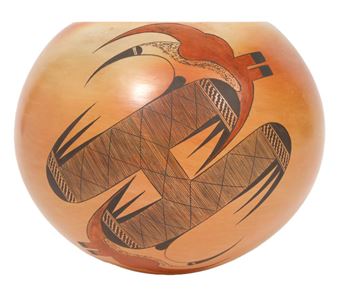 Dextra Hopi-Tema Pottery Bowl - Dextra Quotskuyva