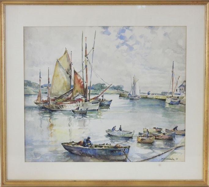 Artwork by Pierre Jean Dimanche, Port, Made of Watercolor