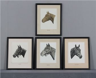 Famous Race Horses (4), Including: "Citation", "Count Fleet", "Whirlaway" And "Armed" - George "Brownie" Leach