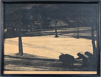 Somber winterlandschap - Gustaaf Crommelynck