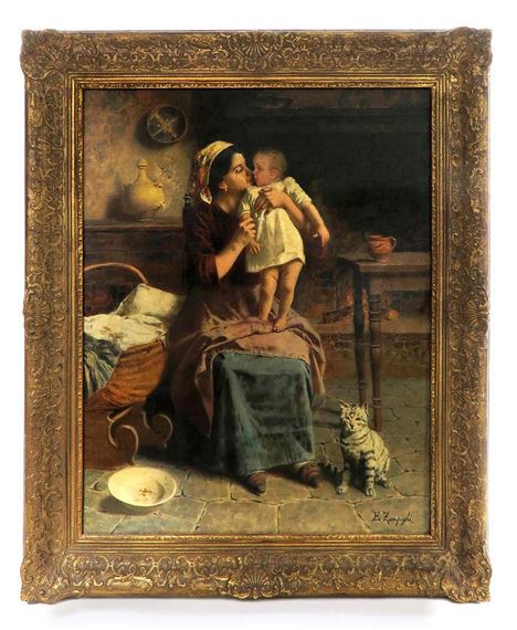 A happy family Tapestry by Eugenio Zampighi - Fine Art America