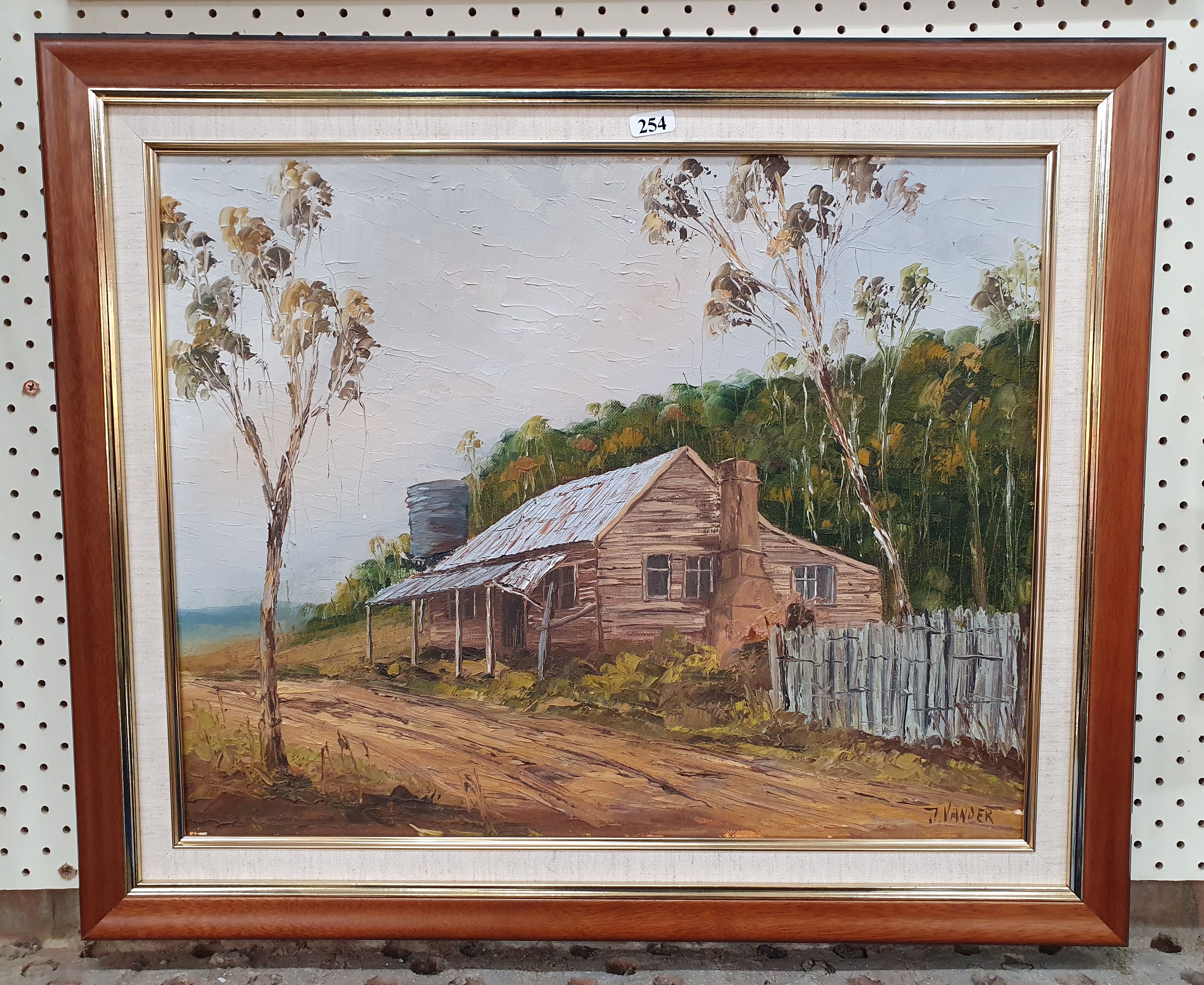 Artwork by J. Vander, Untitled (Rural Cottage), Made of oil on board