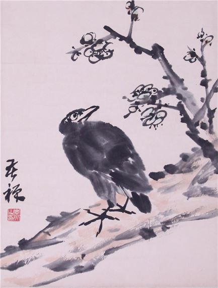FLOWER AND BIRD by Li Kuchan