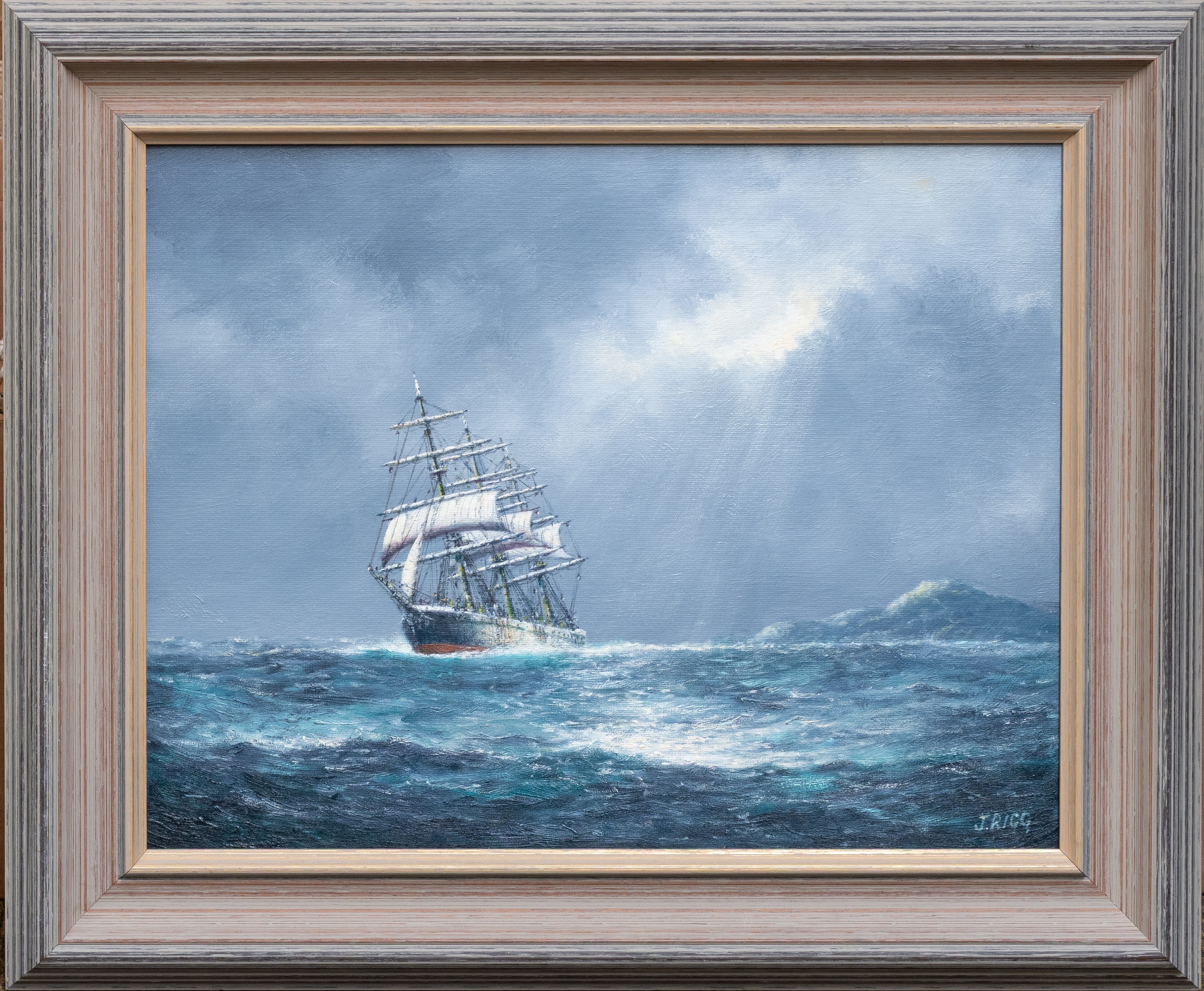 Jack Rigg | Marinescape with masted ship | MutualArt