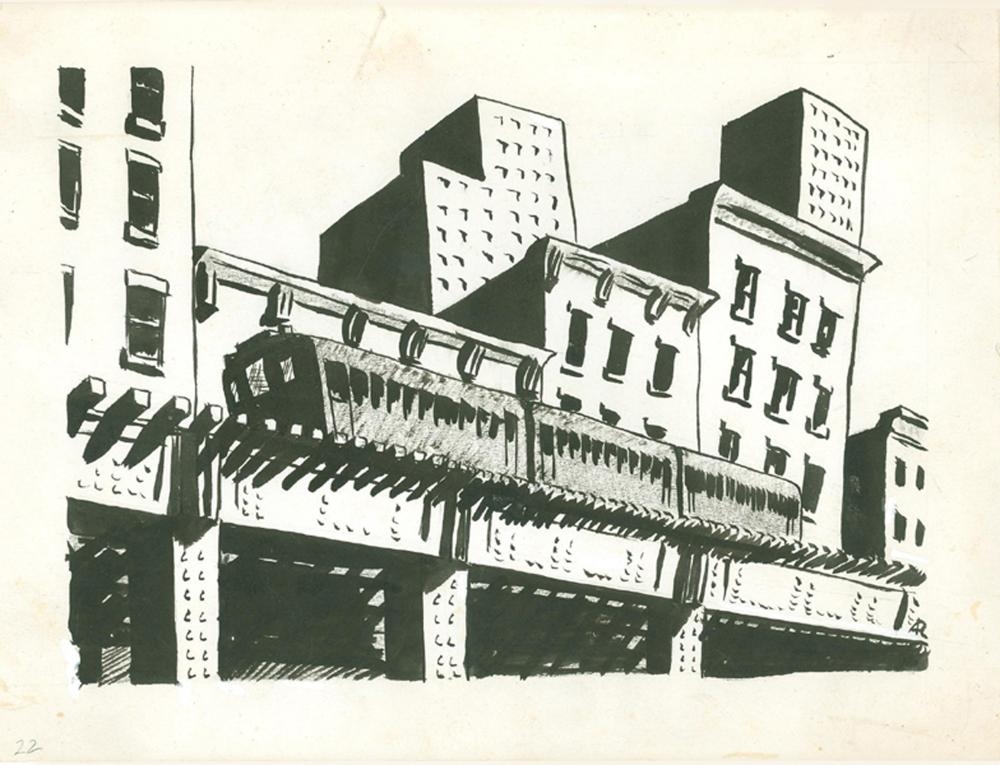 A. Rothstein | Untitled - Elevated City Train (Circa 1940) | MutualArt