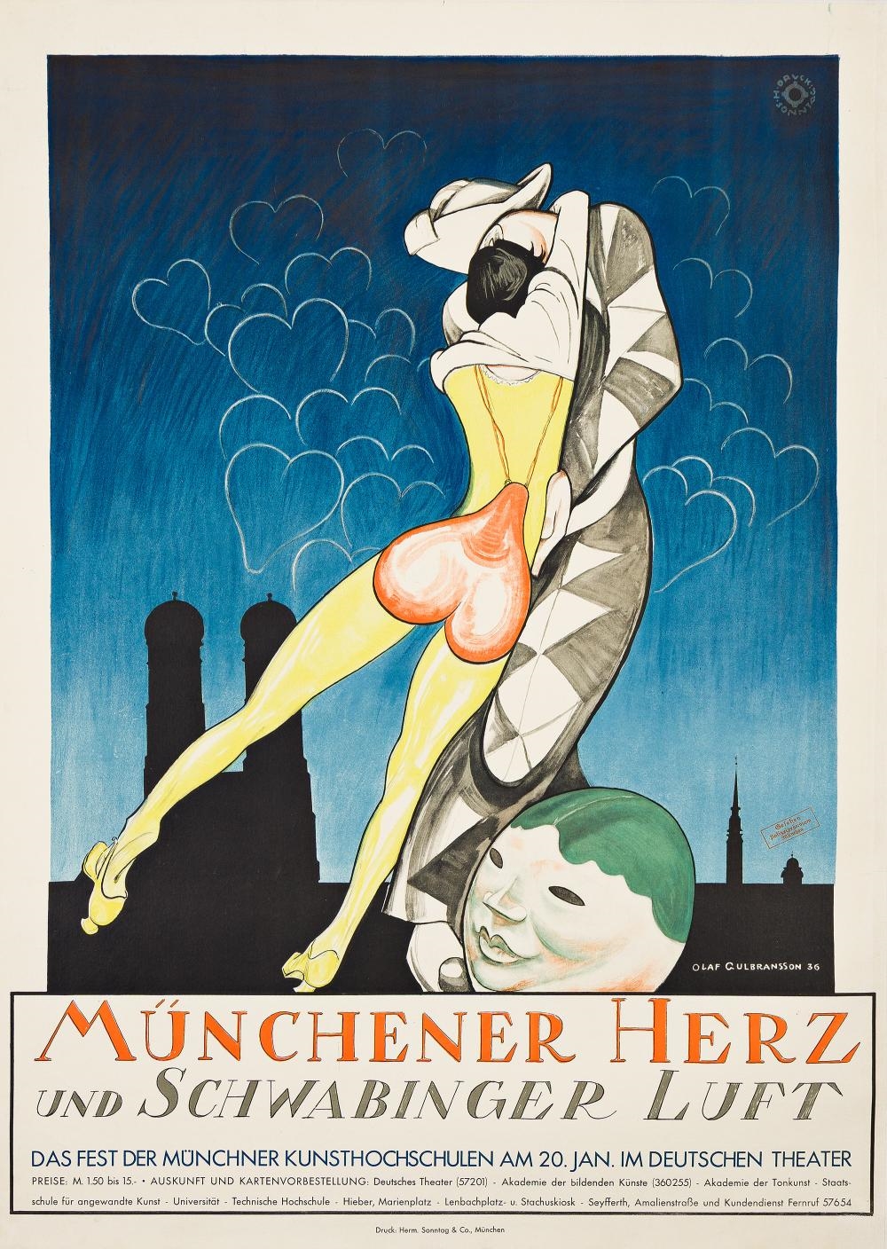 Artwork by Olaf Gulbransson, Münchener Herz und Schwabinger Luft, Made of Lithograph