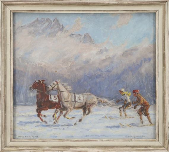 Ski joëring ou Ski attelé - Franz Hienl-Merre