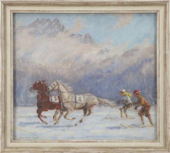 Ski joëring ou Ski attelé - Franz Hienl-Merre