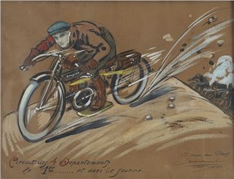 Circuit des 4 départements, le 1e... et avec le sourire..., circa 1920 - Venetian School, 20th Century