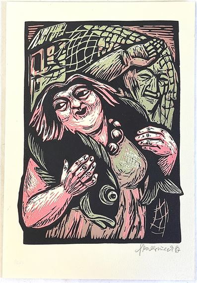 Dame mit Fisch - Gertrud Boernieck