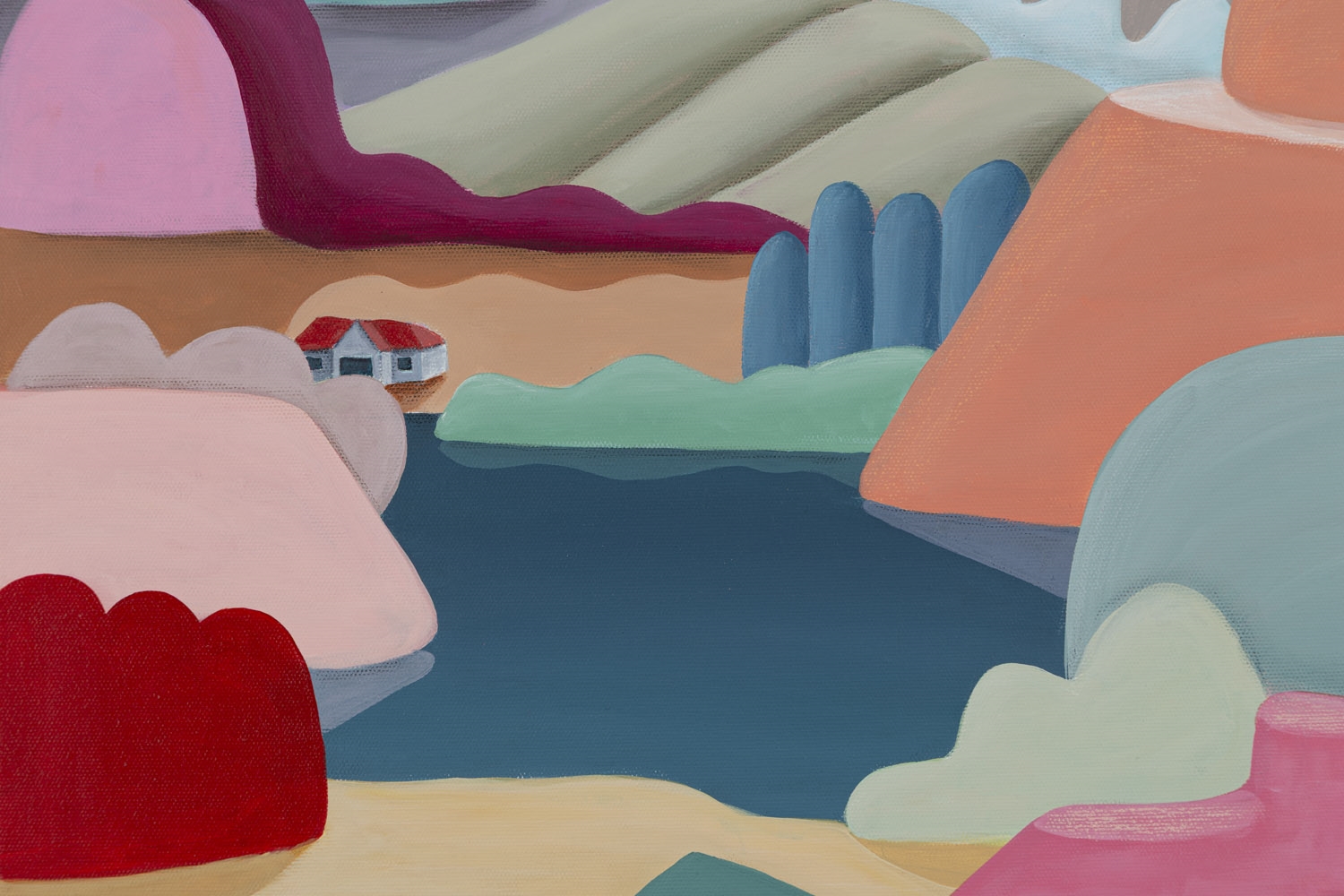 Artwork by Magdalena Magiera, Here the sun visits me from the "Myland" series, Made of acrylic, pastel