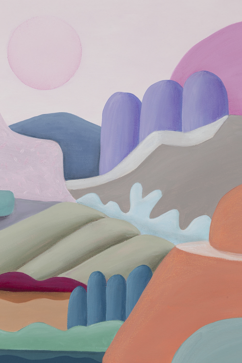 Artwork by Magdalena Magiera, Here the sun visits me from the "Myland" series, Made of acrylic, pastel