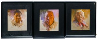 3pc Ned Allen Mueller Portraits Pastel on Paper - Ned Allen Mueller (washington 20th/21st Cent.)