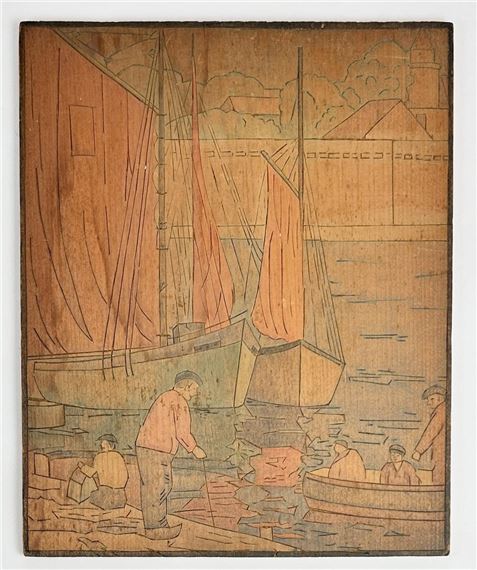 Barrels on the Dock by Ora Inge Maxim, c. 1931