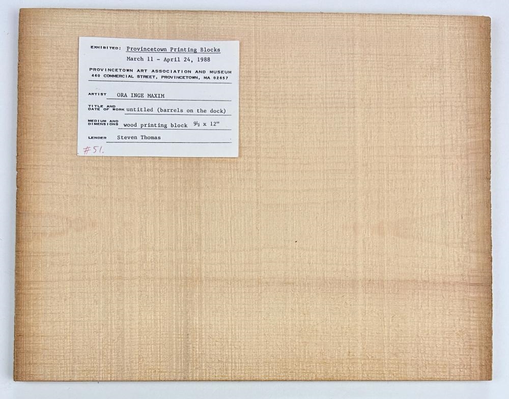 Artwork by Ora Inge Maxim, Fishing Boats Concarneau, Made of White-line printing block