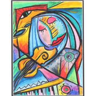 abstract Cubist portrait - Leslie Ober