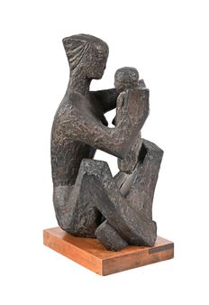 MOTHER AND CHILD SEATED - Giancarlo Milani