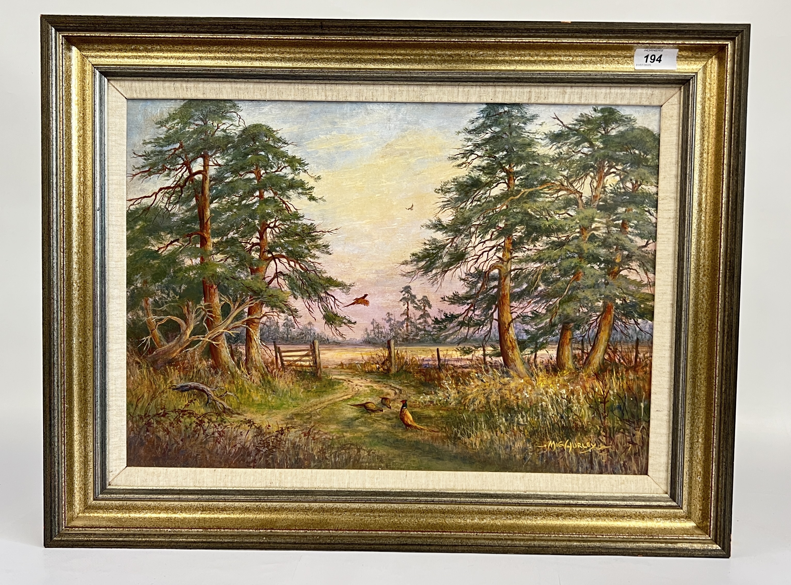 Artwork by Mig Hurley, AN OIL PAINTING 'NORFOLK PINES' BY MIG HURLEY (INCLUDING FRAME W 62 X H 48CM, Made of OIL PAINTING