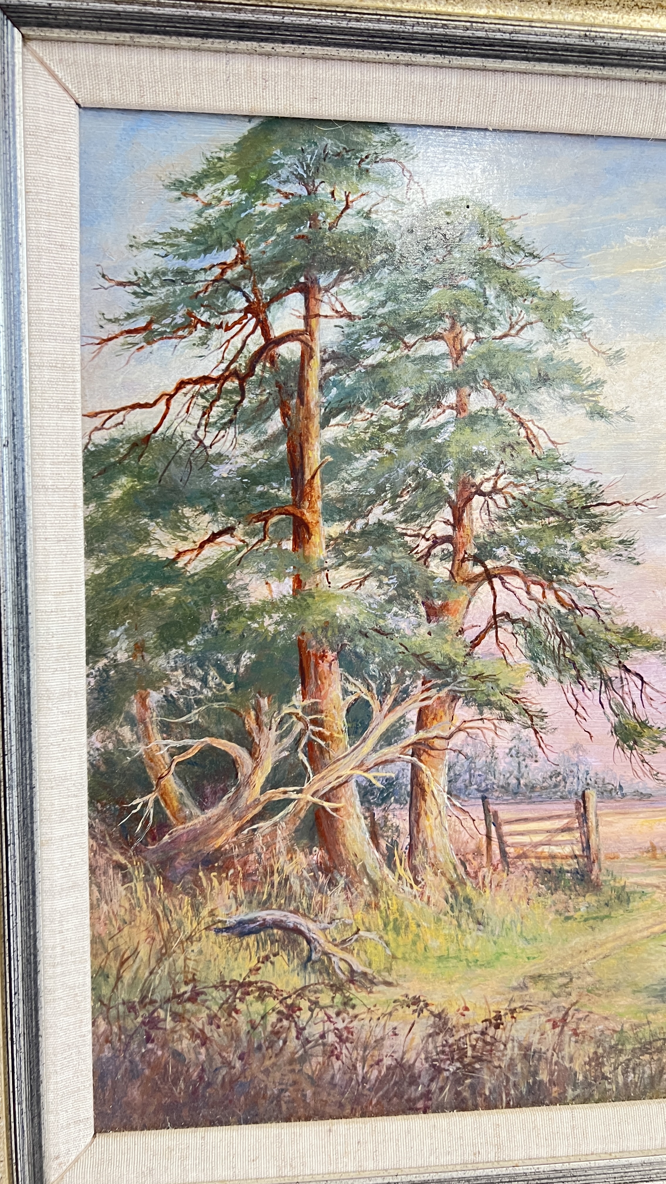 Artwork by Mig Hurley, AN OIL PAINTING 'NORFOLK PINES' BY MIG HURLEY (INCLUDING FRAME W 62 X H 48CM, Made of OIL PAINTING