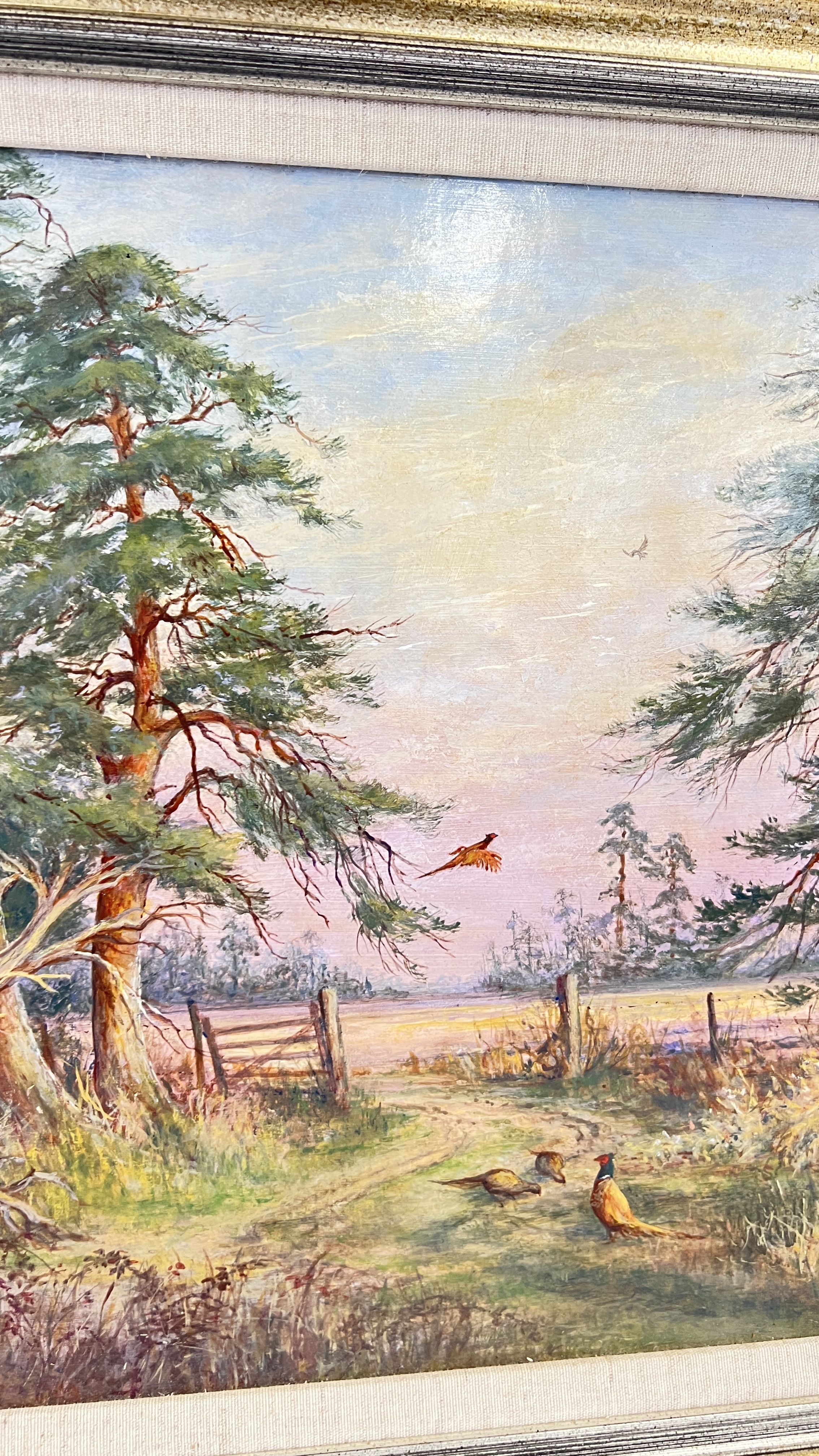 Artwork by Mig Hurley, AN OIL PAINTING 'NORFOLK PINES' BY MIG HURLEY (INCLUDING FRAME W 62 X H 48CM, Made of OIL PAINTING