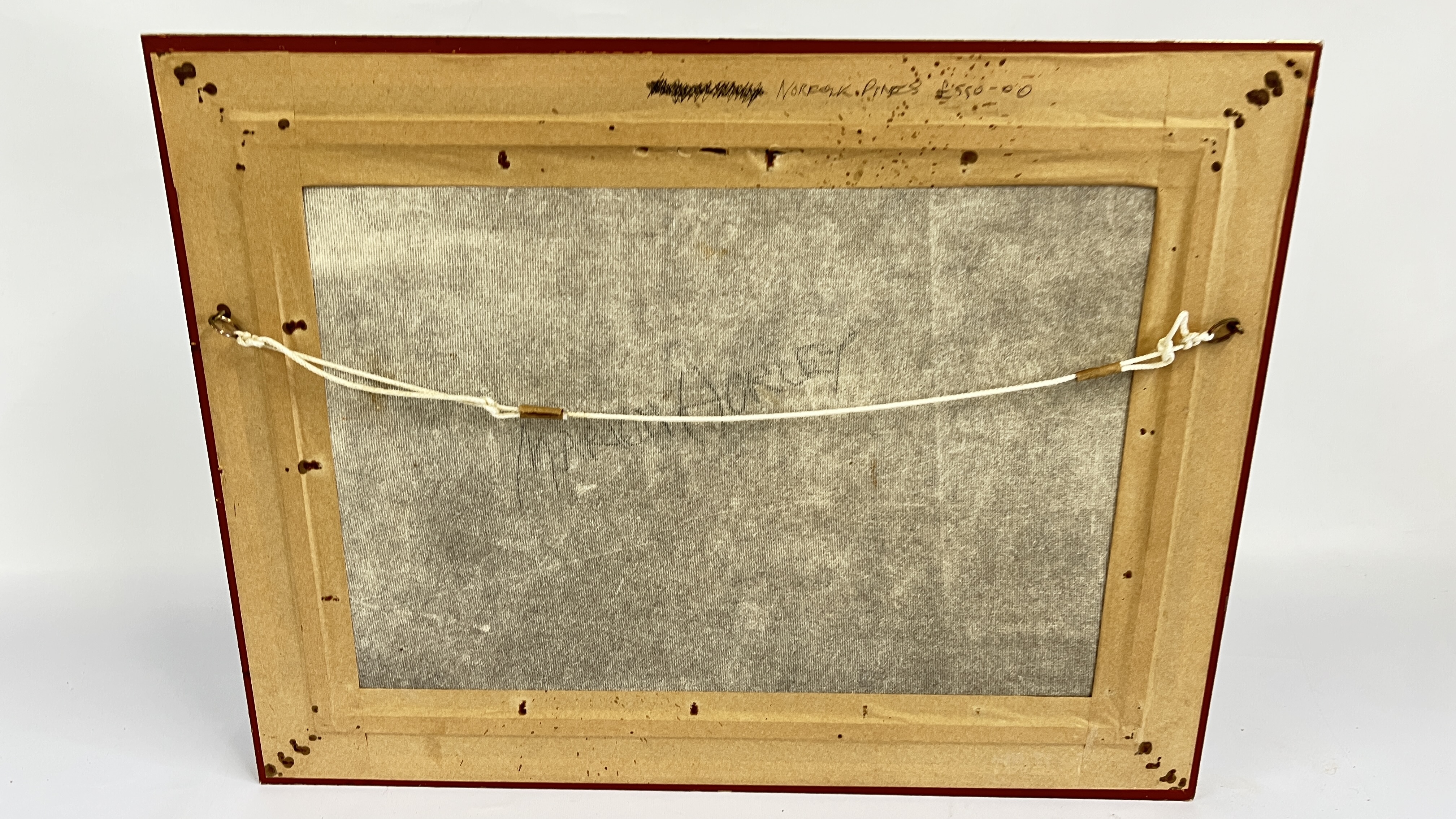 Artwork by Mig Hurley, AN OIL PAINTING 'NORFOLK PINES' BY MIG HURLEY (INCLUDING FRAME W 62 X H 48CM, Made of OIL PAINTING