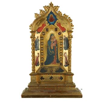 Madonna della Stella  on  within a gilded tabernacle frame - Fra Angelico