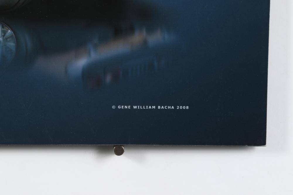 Artwork by Gene William Bacha, Vehicle posters, 3pc: Indian Motorcycle, two 1976 Dodge Challenger prints, Made of prints