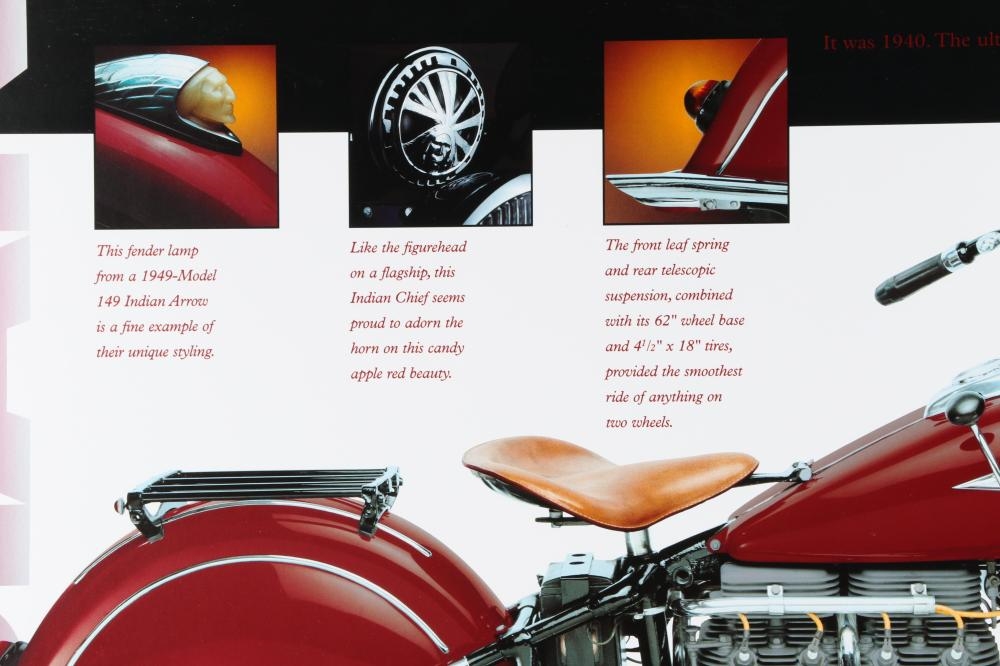 Artwork by Gene William Bacha, Vehicle posters, 3pc: Indian Motorcycle, two 1976 Dodge Challenger prints, Made of prints