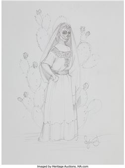 Woman by Cactus Sketch - Sylvia Ji