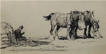 Ploughman at Lunch & Going Home - George Soper