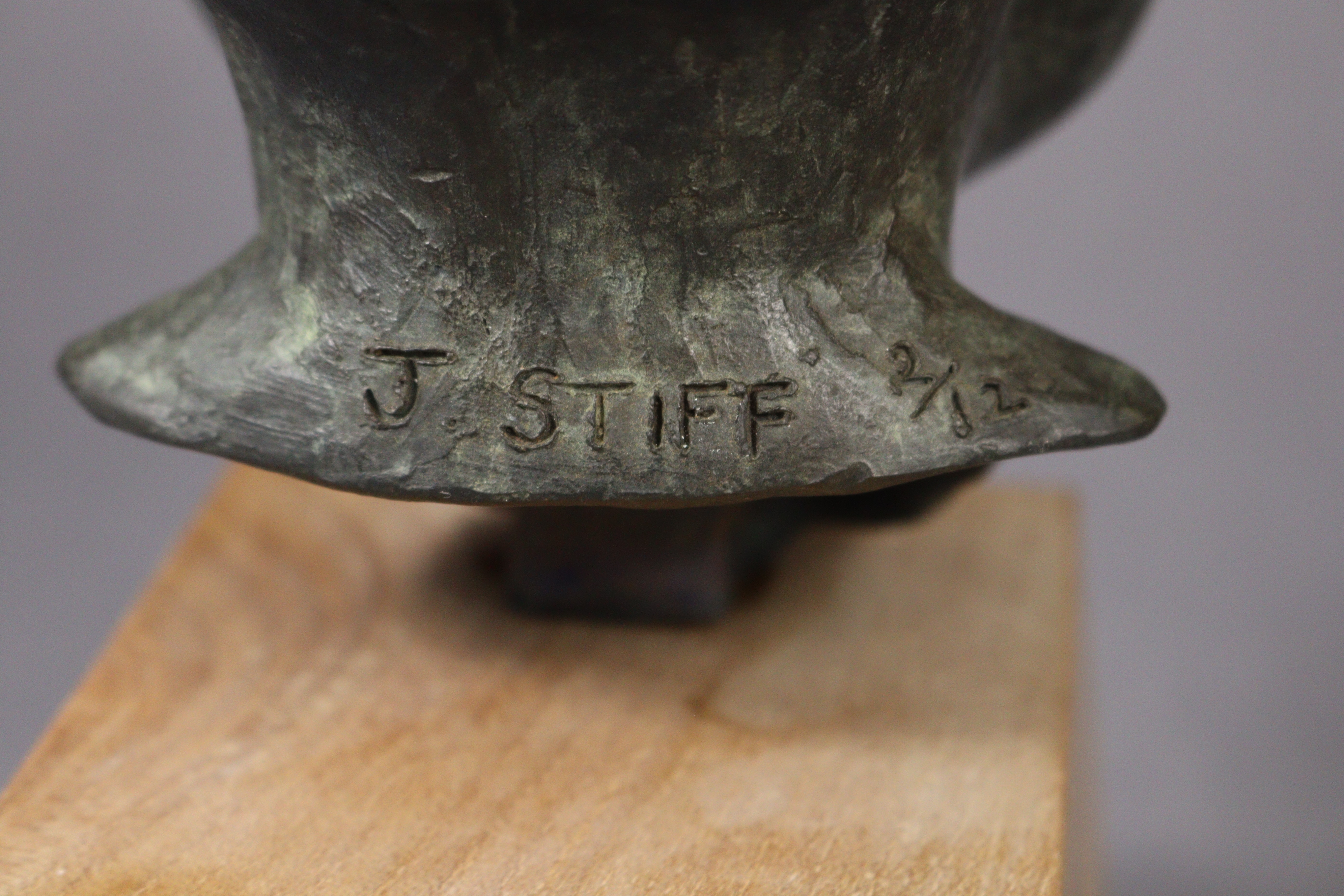 Artwork by Jeremy Stiff, A bronze sculpture of the head of a boy, Made of bronze