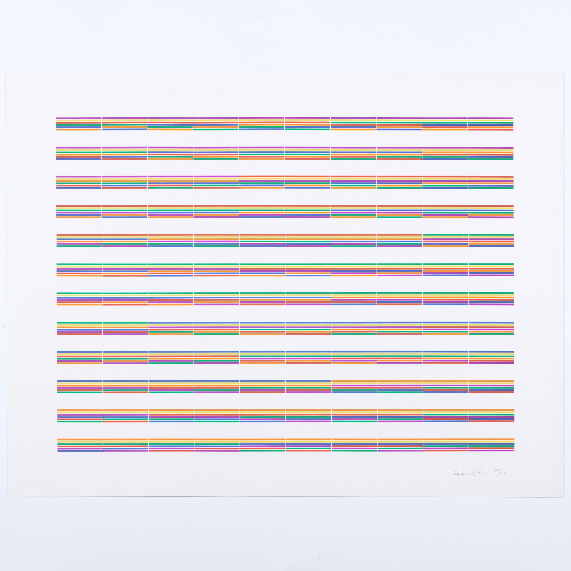 Artwork by Laura Grisi, Stripes, Made of lithographs in colors on smooth wove paper