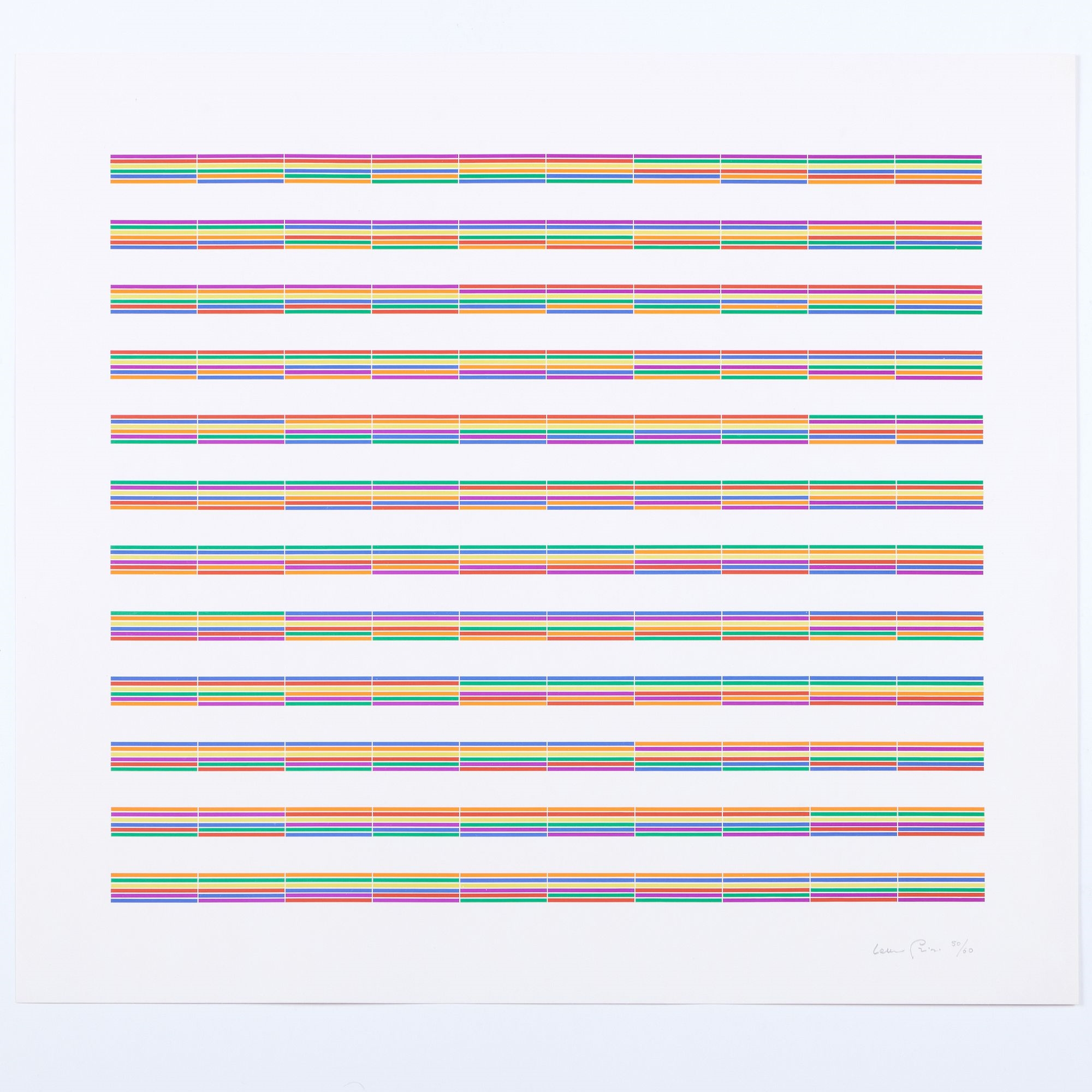 Artwork by Laura Grisi, Stripes, Made of lithographs in colors on smooth wove paper