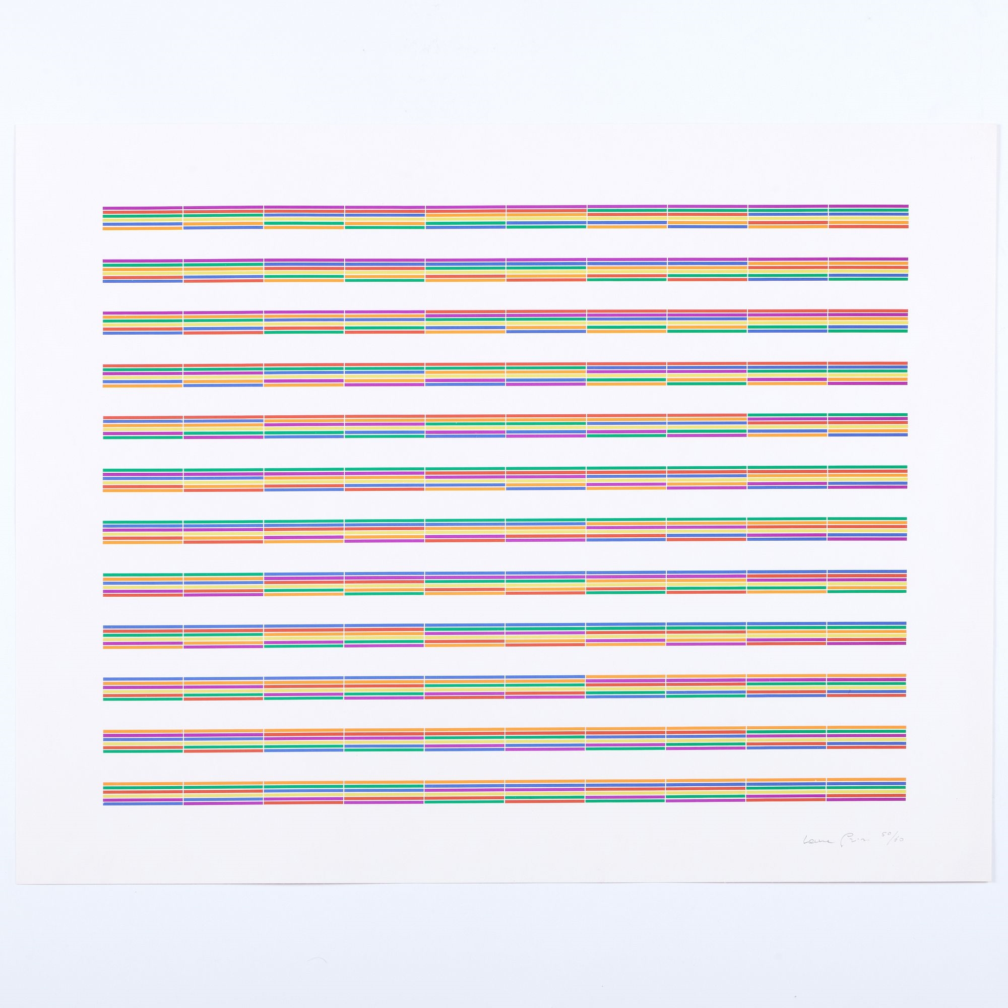 Artwork by Laura Grisi, Stripes, Made of lithographs in colors on smooth wove paper