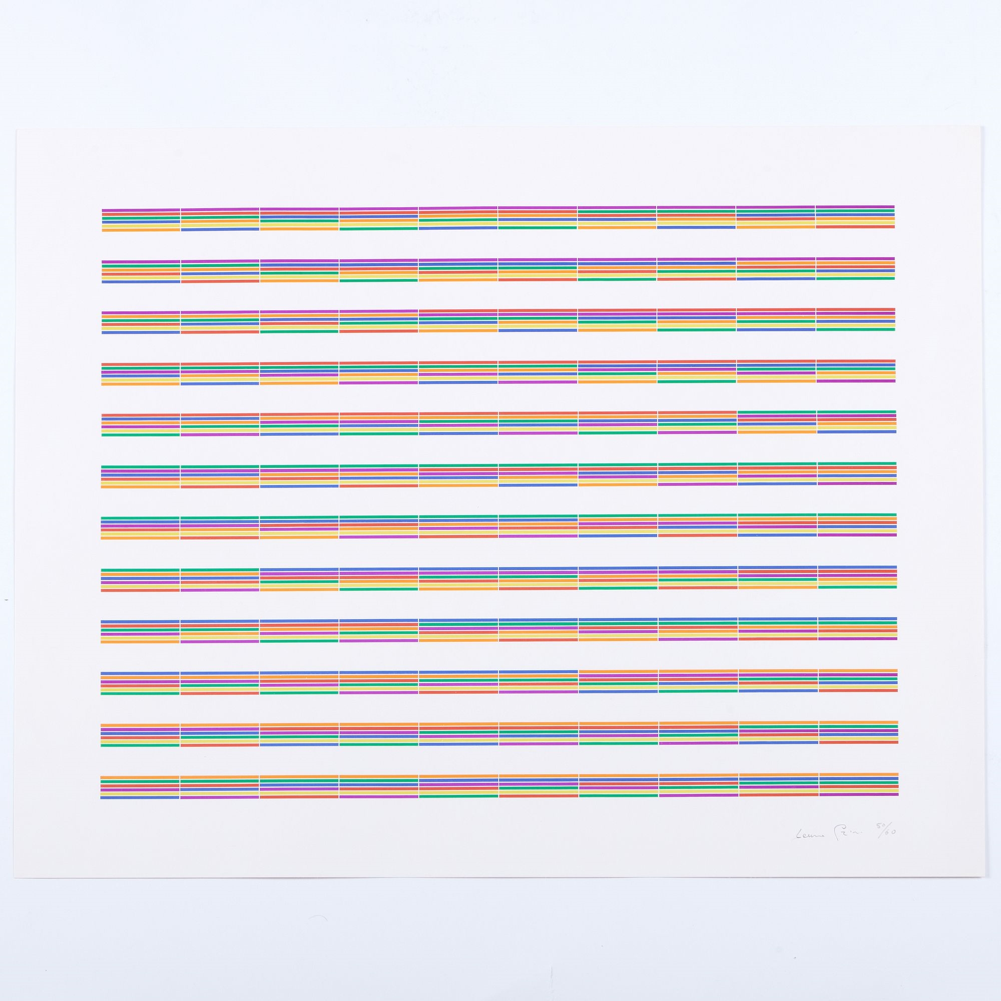 Artwork by Laura Grisi, Stripes, Made of lithographs in colors on smooth wove paper