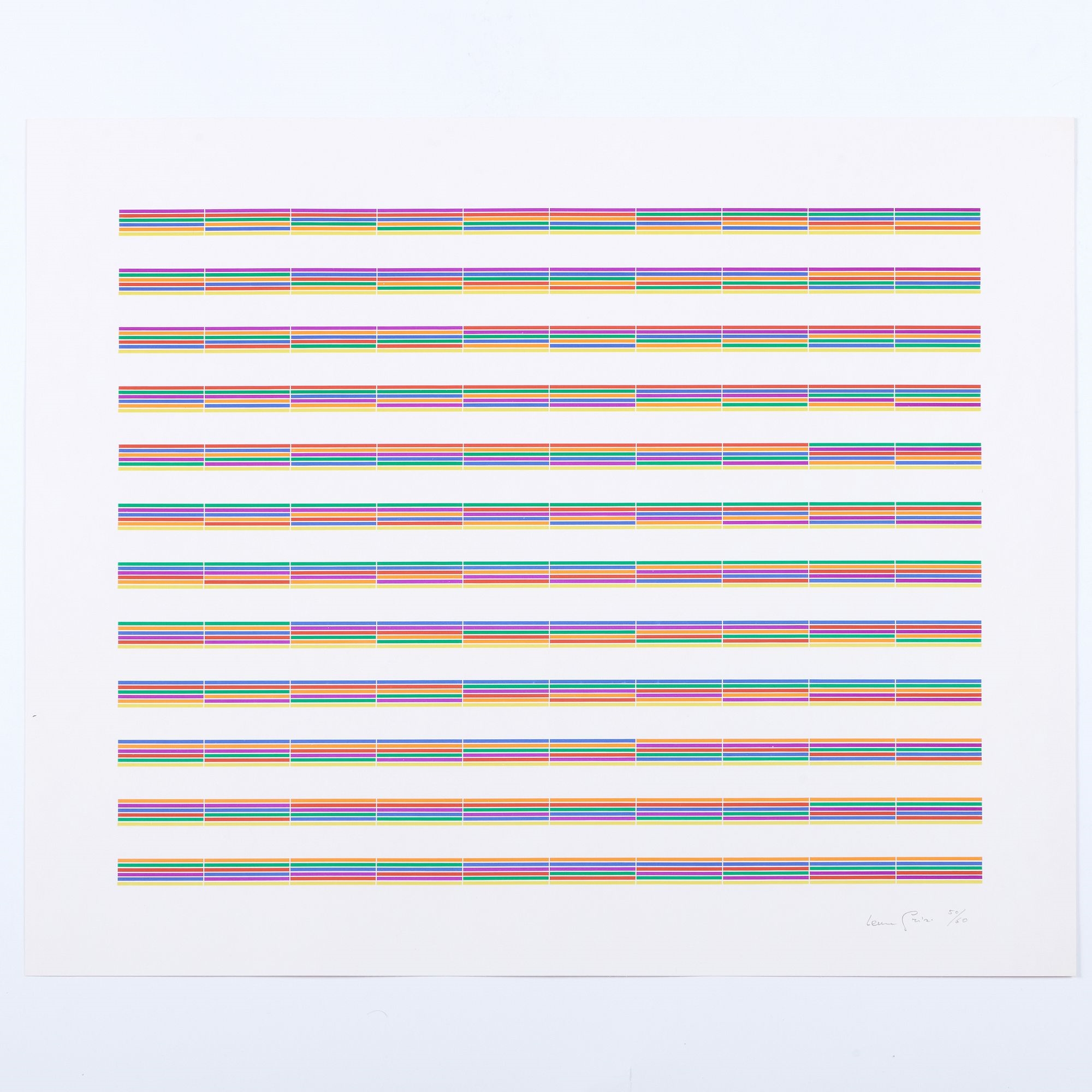 Artwork by Laura Grisi, Stripes, Made of lithographs in colors on smooth wove paper