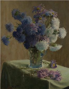 Blue and White Asters - Raoul Vatan