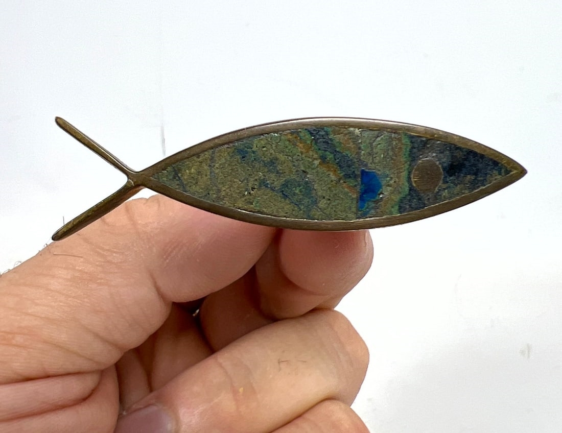 Artwork by Los Castillo, 10pc LOS CASTILLO Inlaid Brass Drawer Pulls Handles, Made of Brass